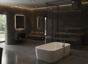 Modern dark bathroom